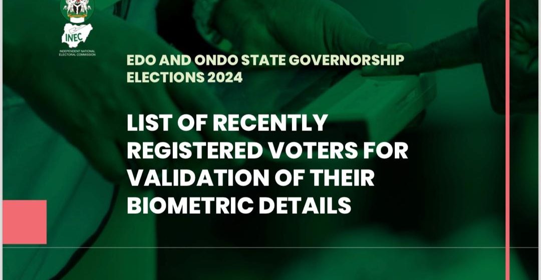 UPDATE ON THE RECENT VOTER REGISTRATION IN EDO AND ONDO STATES