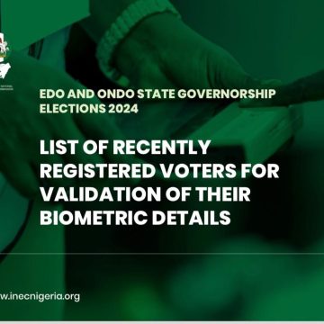 UPDATE ON THE RECENT VOTER REGISTRATION IN EDO AND ONDO STATES