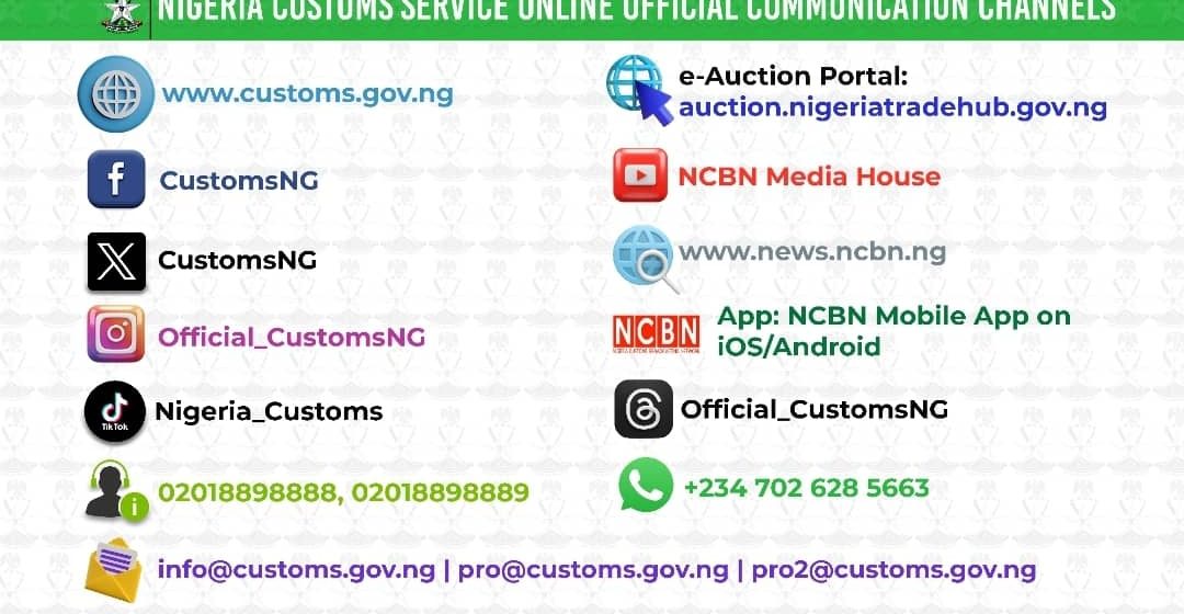 PUBLIC AWARENESS AGAINST FRAUDSTERS IMPERSONATING NIGERIA CUSTOMS SERVICE ON SOCIAL MEDIA PLATFORMS