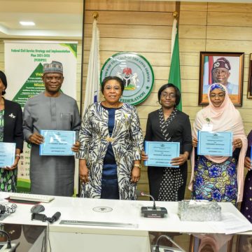 PERFORMANCE MANAGEMENT CONTRACTS ARE SIGNED BY PERMANENT SECRETARIES IN THE FEDERAL CIVIL SERVICE FOR IMPROVED EFFICIENCY.