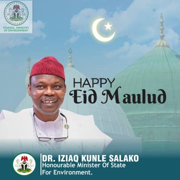 MINISTER OF STATE FOR ENVIRONMENT FELICITATES MUSLIMS ON EID-EL-MAULUD