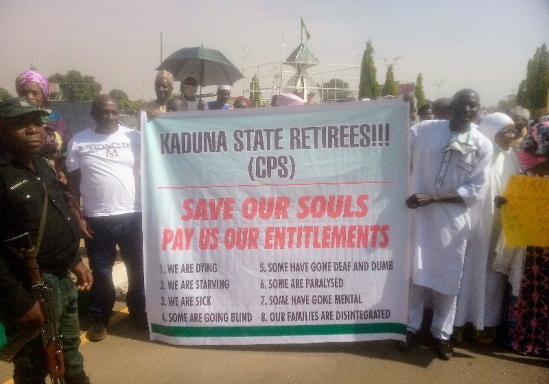 Protests over non-payment of 8yrs pension, gratuity rocks kaduna state,